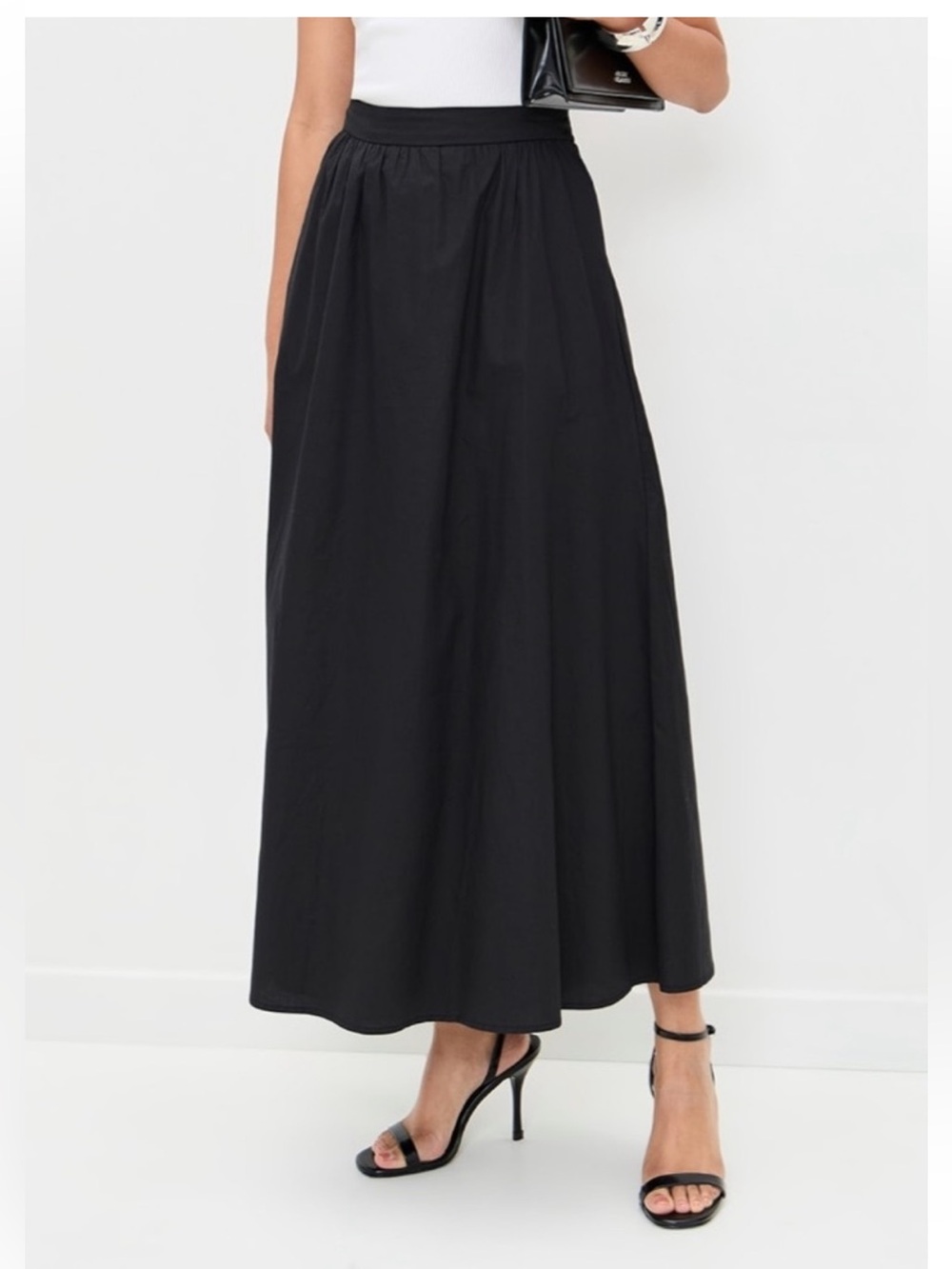Runaway The Label ZIMA FLOWY A-LINE MIDI SKIRT - BLACK Sz Small